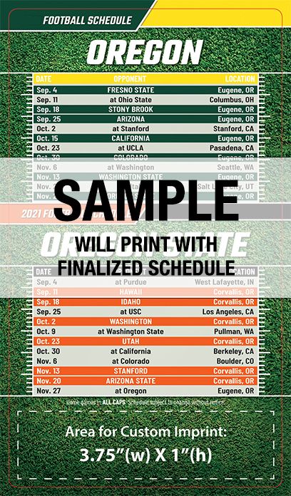 ReaMark Products: Oregon-Oregon State Full Magnet Football Schedule